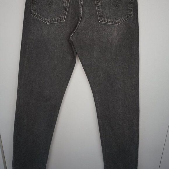 New Levi’s Wedgie Straight Distressed Button Up Raw Hem Jeans in Black size 24 - Picture 11 of 15